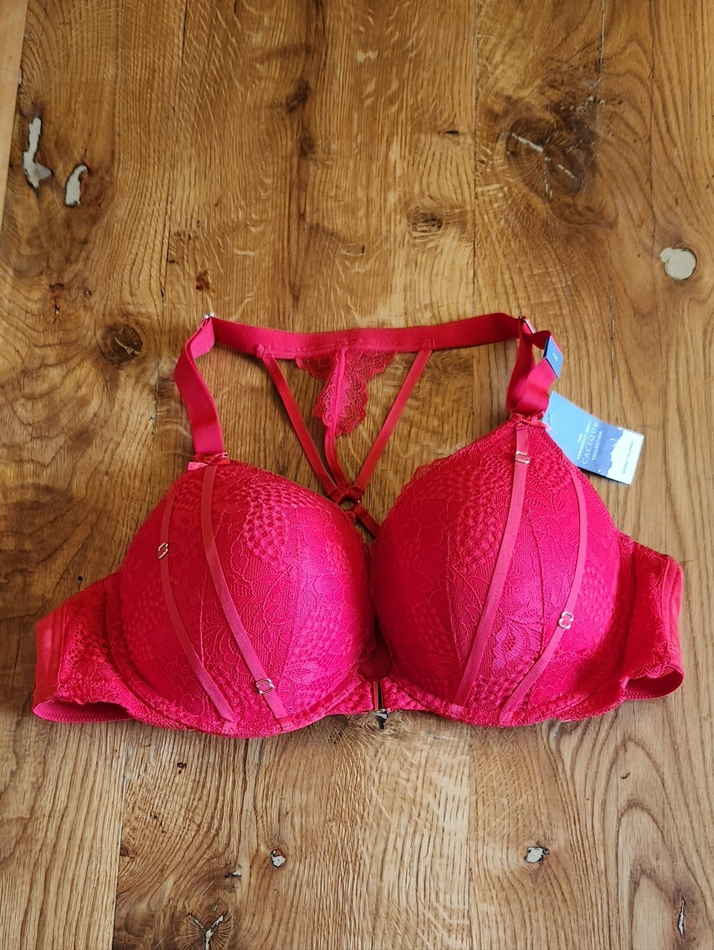Cacique Seriously Sexy Boost Plunge Bra  - Bright Red 44C